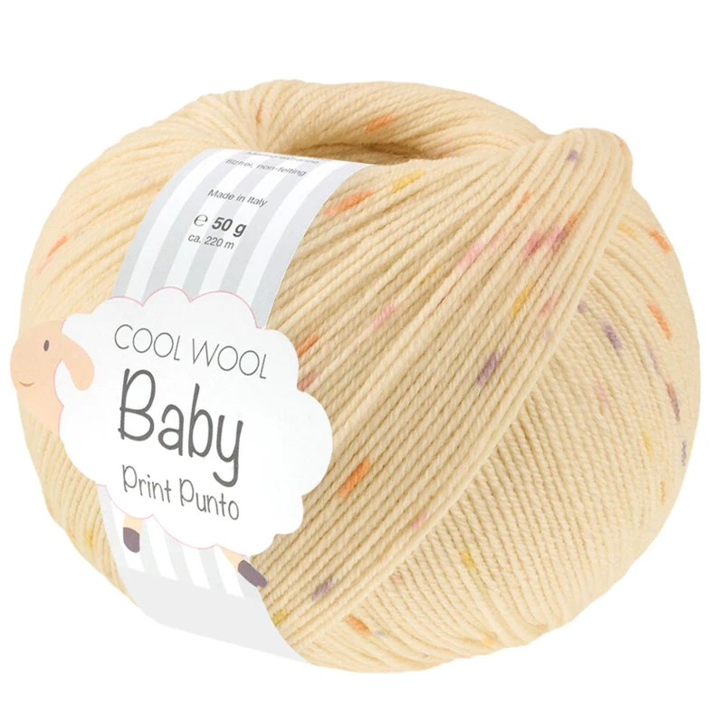 Lana Grossa Cool Wool Baby 375 Vaaleankeltainen/Keltainen/Oranssi/Lila/Roosa