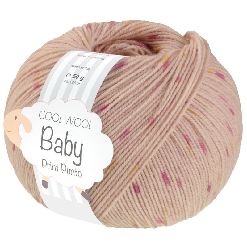 Lana Grossa Cool Wool Baby 370 Ruusunbeige/Vaaleanpunainen/Keltainen