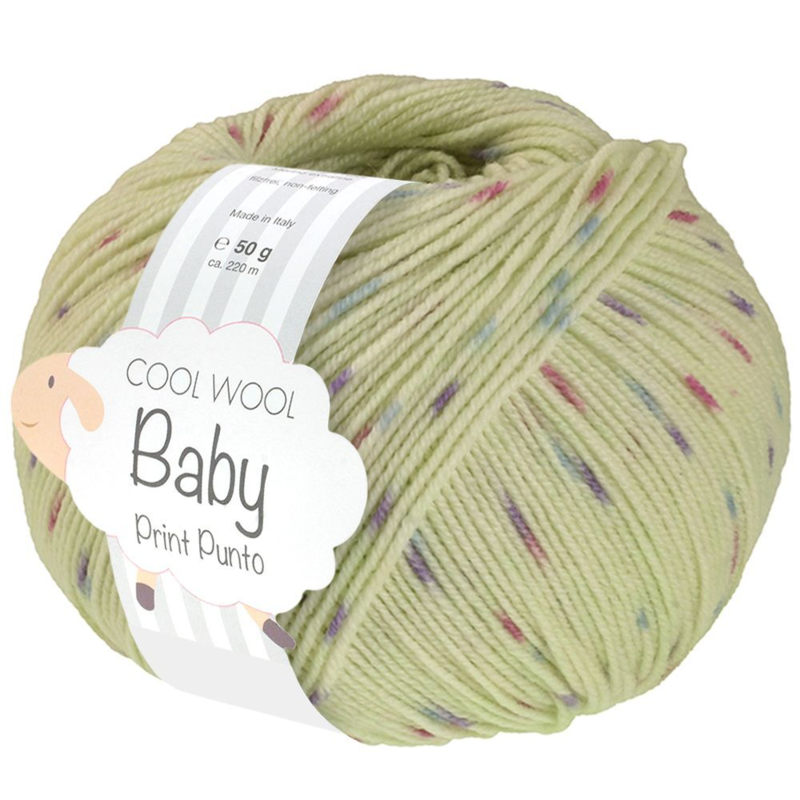 Lana Grossa Cool Wool Baby 372 Valkovihreä/Vaaleansininen/Orkidea/Violetti