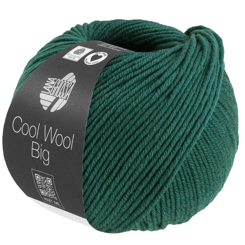 Lana Grossa Cool Wool Big 1705 Tummanvihreä meleerattu