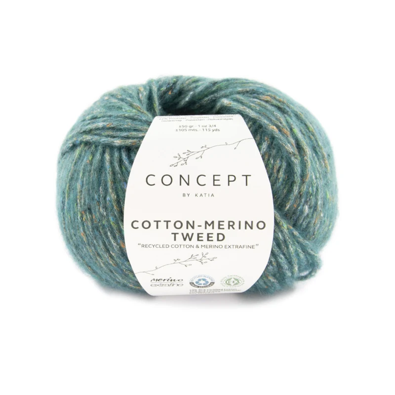 Katia Cotton-Merino Tweed 504 Vihreä sininen