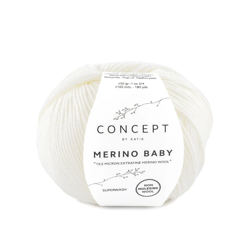 Katia Concept Merino Baby 001 Valkoinen