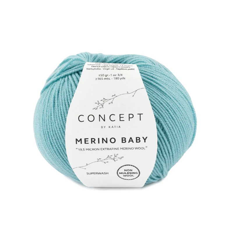 Katia Concept Merino Baby 074 Vaalea turkoosi