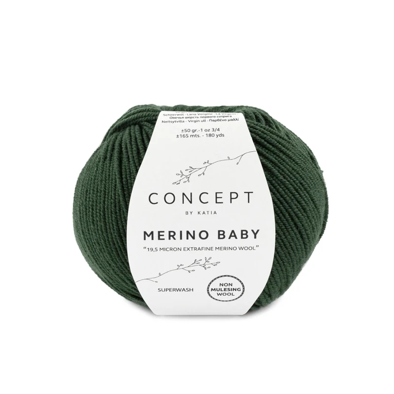 Katia Concept Merino Baby 085 Tummanvihreä
