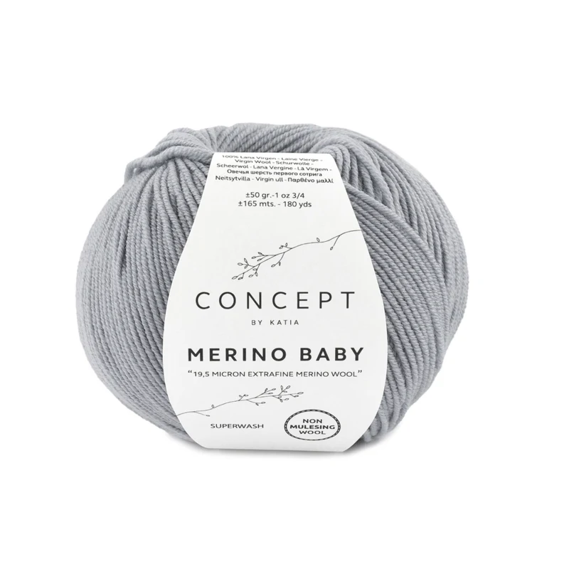Katia Concept Merino Baby 070 Vaaleanharmaa