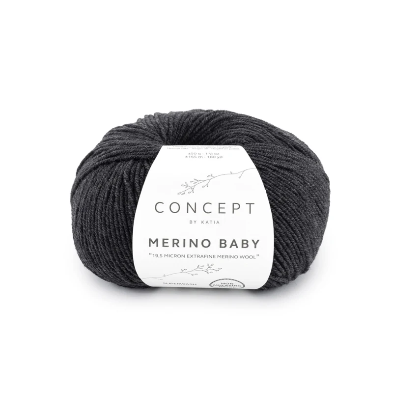 Katia Concept Merino Baby 162 Tummanharmaa