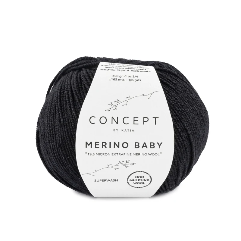 Katia Concept Merino Baby 002 Musta