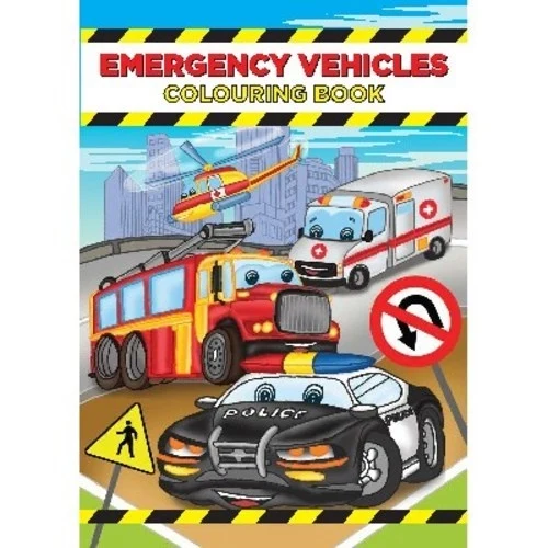 Värityskirja A4 Emergency Vehicles, 16 sivua