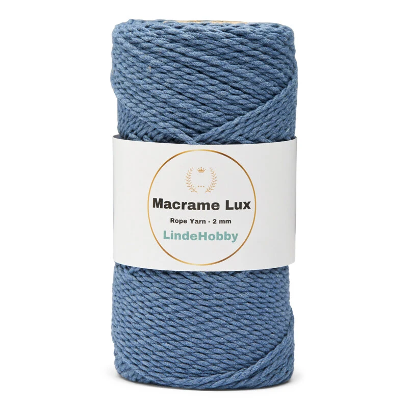 LindeHobby Macrame Lux, Rope Yarn, 2 mm 13 Sininen