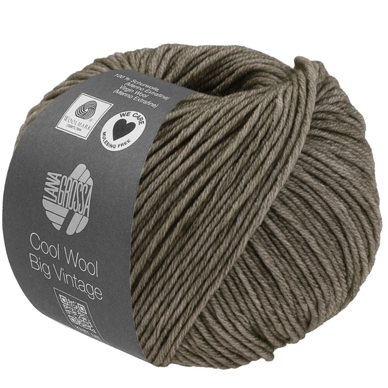 Lana Grossa Cool Wool Big Vintage 96 Harmaanvihreä
