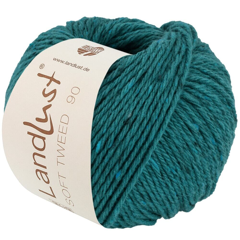Lana Grossa Landlust Soft Tweed 90 30 Petrolinvihreä meleerattu