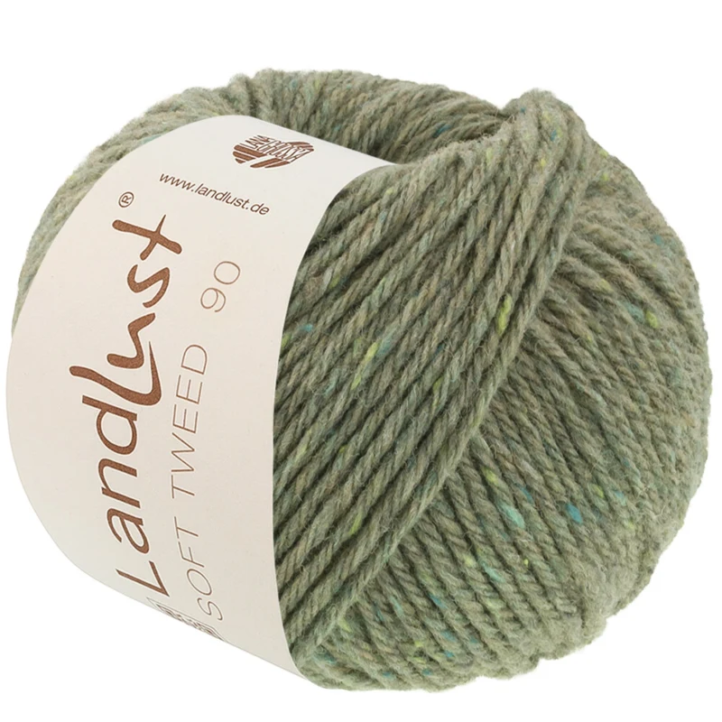 Lana Grossa Landlust Soft Tweed 90 35 Salvianvihreä meleerattu