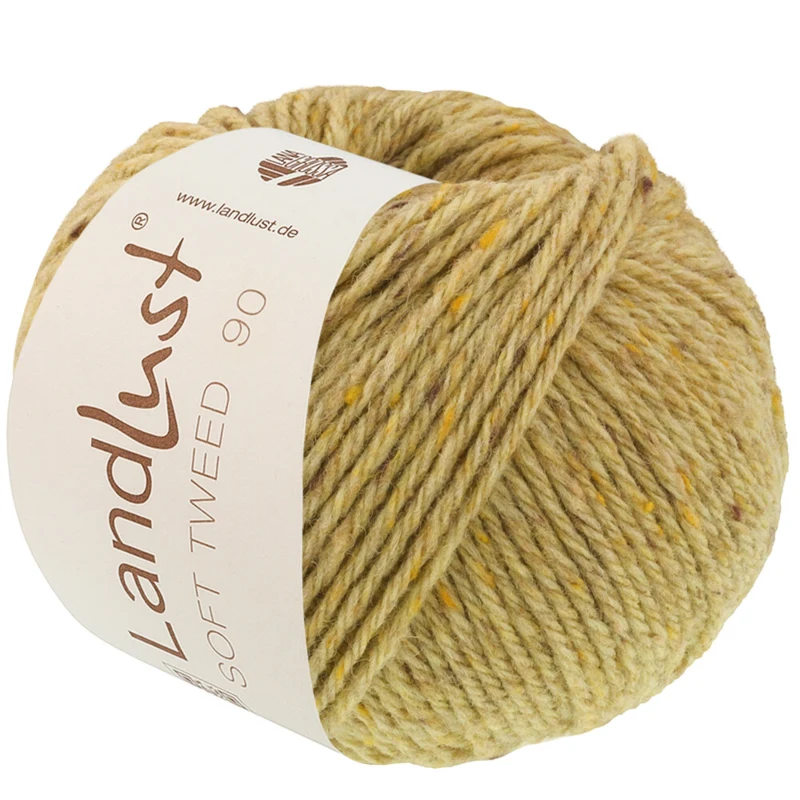 Lana Grossa Landlust Soft Tweed 90 34 Vihertävänbeige meleerattu