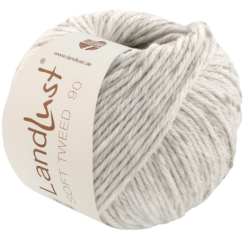 Lana Grossa Landlust Soft Tweed 90 25 Hopeanharmaa meleerattu