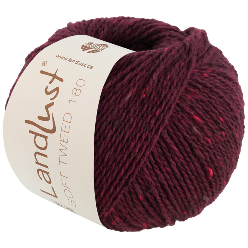 Lana Grossa Landlust Soft Tweed 180 123 Bourgogne meleerattu