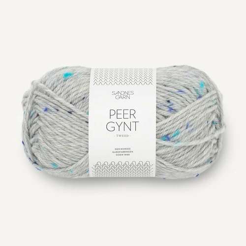 Sandnes Peer Gynt 1502 Vaaleanharmaa melerattu sinisellä tweed