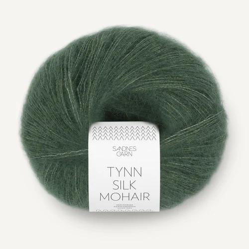 Sandnes Tynn Silk Mohair 8581 Syvä metsänvihreä