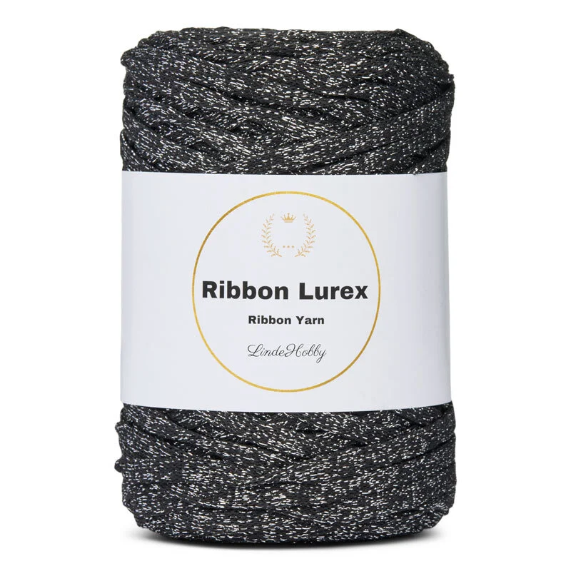 LindeHobby Ribbon Lurex 01 Black Silver