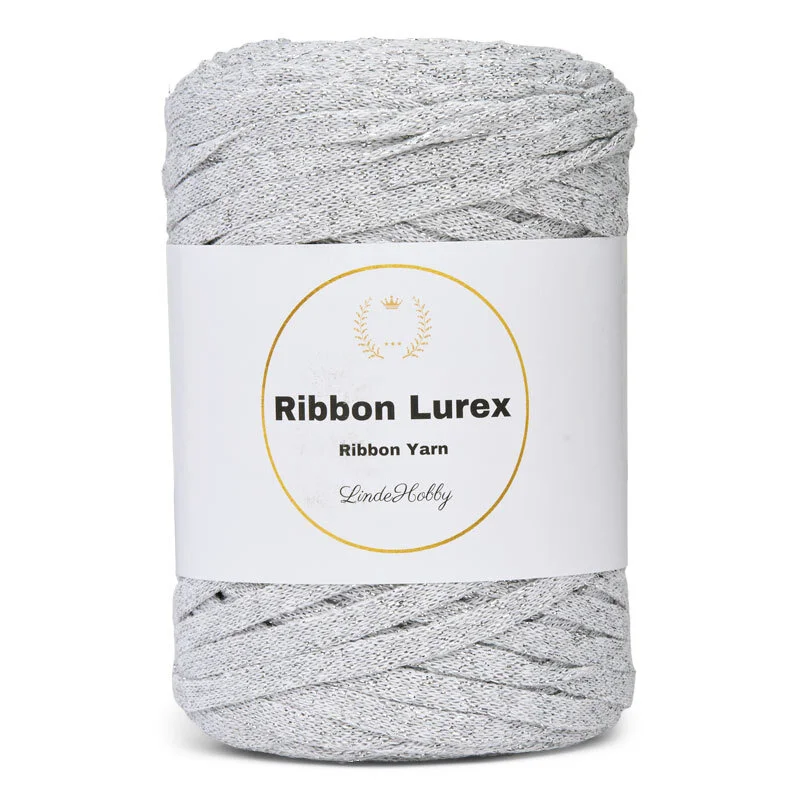 LindeHobby Ribbon Lurex 03 Light Grey Silver