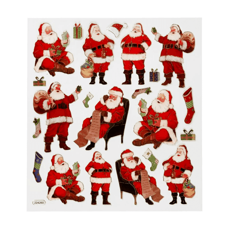 Tarrat, Joulu, 15 x 16.5 cm, 1 arkki Klassiset joulupukit