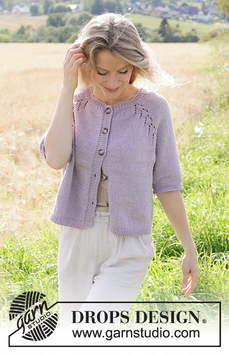 250-4 Orchid Tea Cardigan by DROPS Design