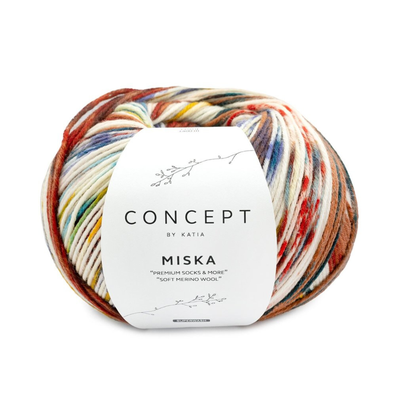 Katia Concept Miska Socks 103 Sininen-Kameli-Okra Keltainen