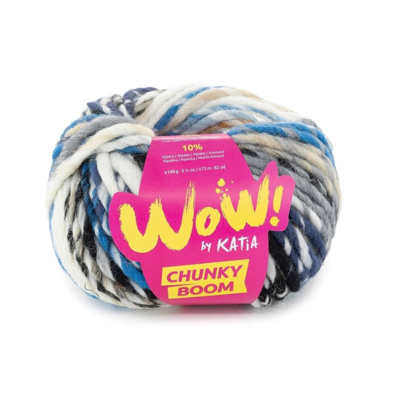 Katia Wow Chunky Boom 309 Ciemnoniebieski-szary-brązowy
