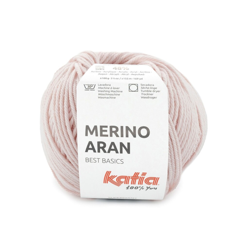 Katia Merino Aran 112 Hyvin vaalea roosa