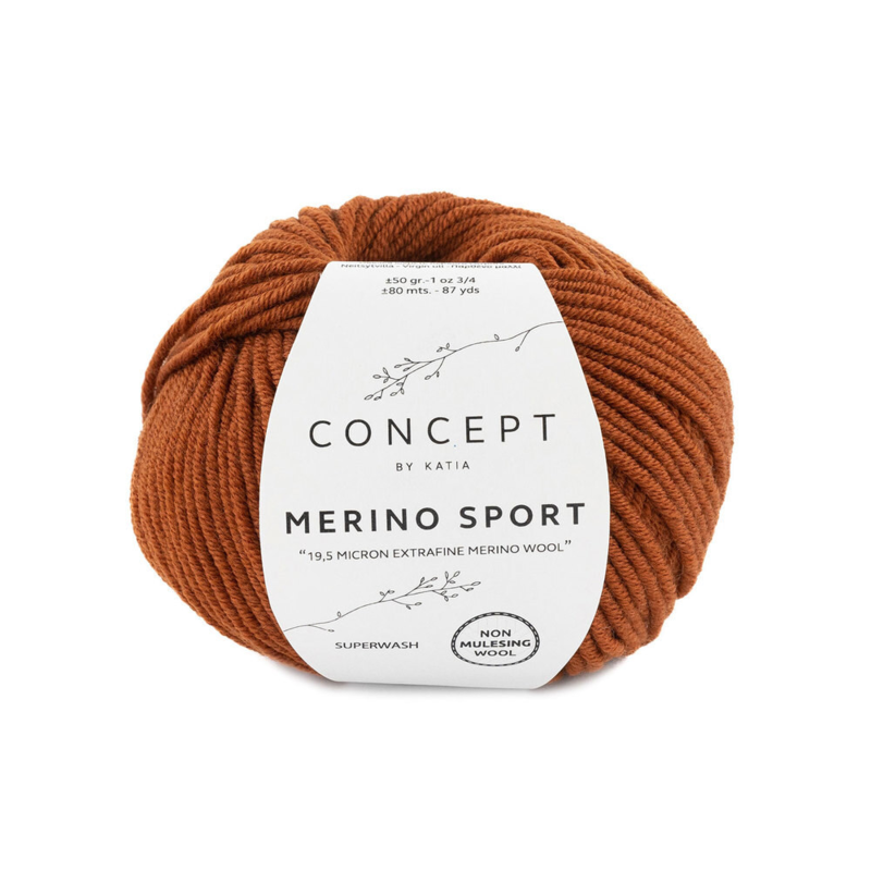 Katia Concept Merino Sport 042 Maantieruskea