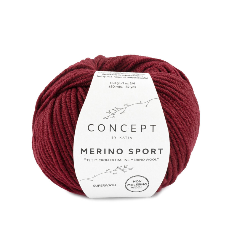 Katia Concept Merino Sport 022 Tumman bordeaux