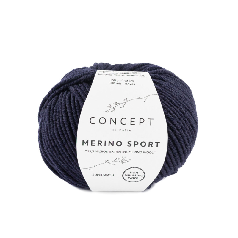 Katia Concept Merino Sport 005 Tummansininen