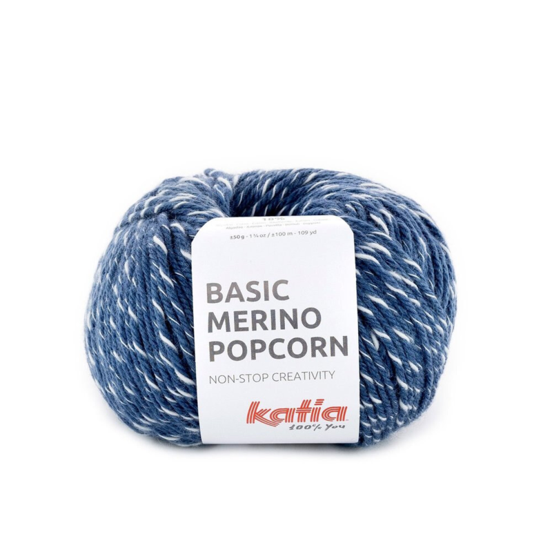 Katia Basic Merino Popcorn 101 Farkku-valkoinen