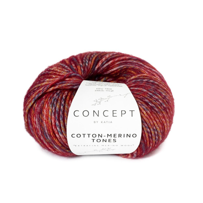 Katia Concept Cotton-Merino Tones 303 Petroli-okra-burgundi