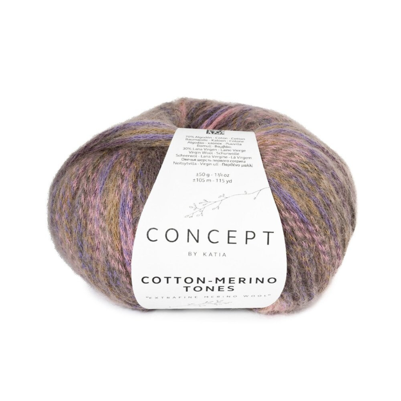 Katia Concept Cotton-Merino Tones 302 Helmi-karhunvatukka-violetti-ruusu