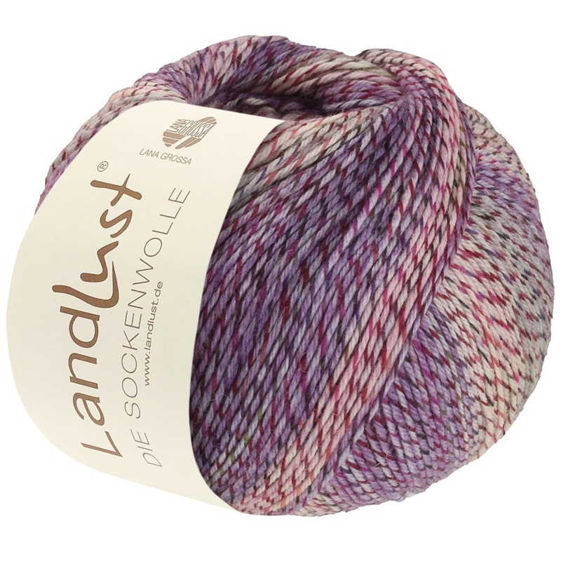 Lana Grossa Landlust Die Sockenwolle 217 Ecru/Roosa/Lila/Kirkas pinkki/Fuksia/Antrasiitti