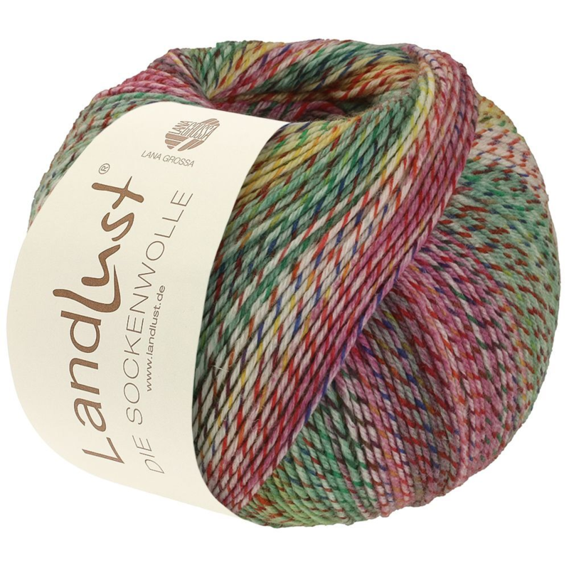 Lana Grossa Landlust Die Sockenwolle 218 Vihreä/Punainen/Sininen/Pinkki/Keltainen/Vanilja