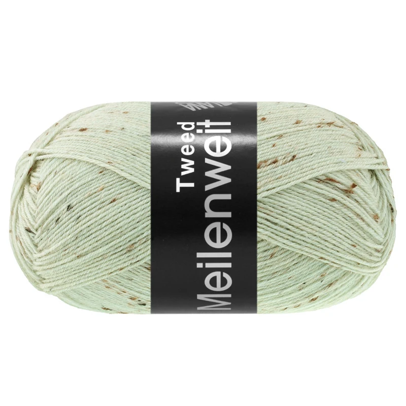 Lana Grossa Meilenweit 100 Tweed 182 Valkovihreä