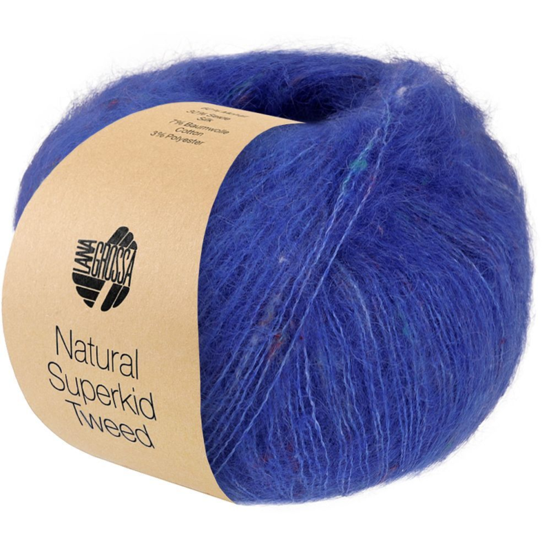 Lana Grossa Natural Superkid Tweed 635 Musteensininen