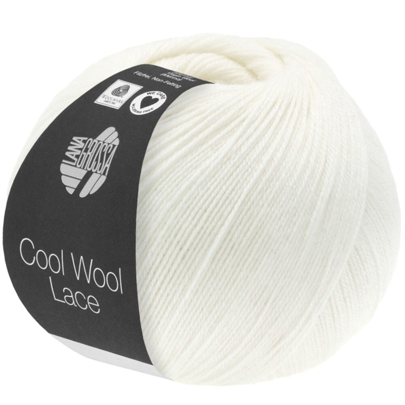 Lana Grossa Cool Wool Lace 28 Valkoinen