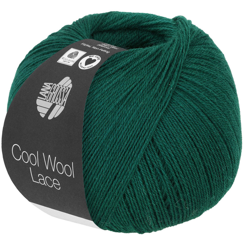 Lana Grossa Cool Wool Lace 42 Tummanvihreä