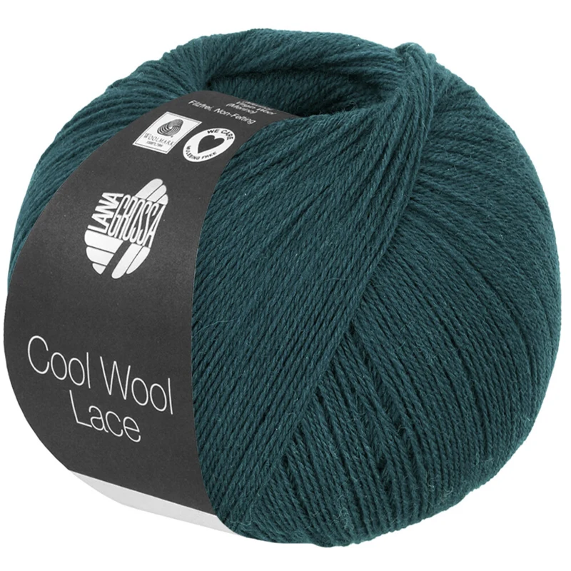 Lana Grossa Cool Wool Lace 69 Tumma petrooli