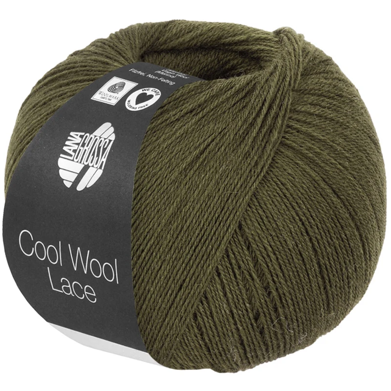 Lana Grossa Cool Wool Lace 70 Vihreänruskea