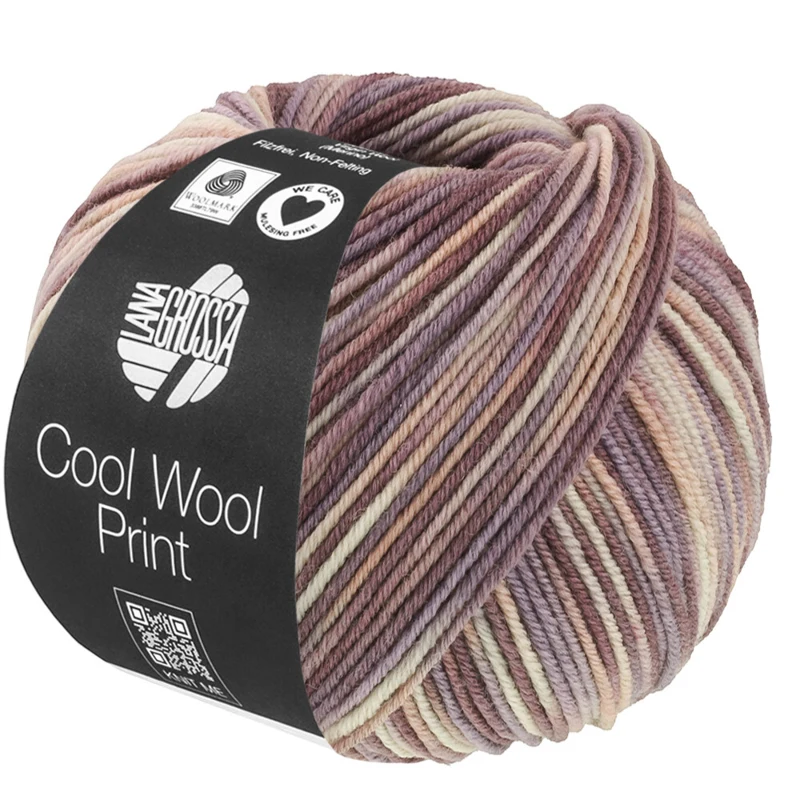 Lana Grossa Cool Wool Print 845 Greige/Beige/Mauve/Taupe/Harmaanruskea