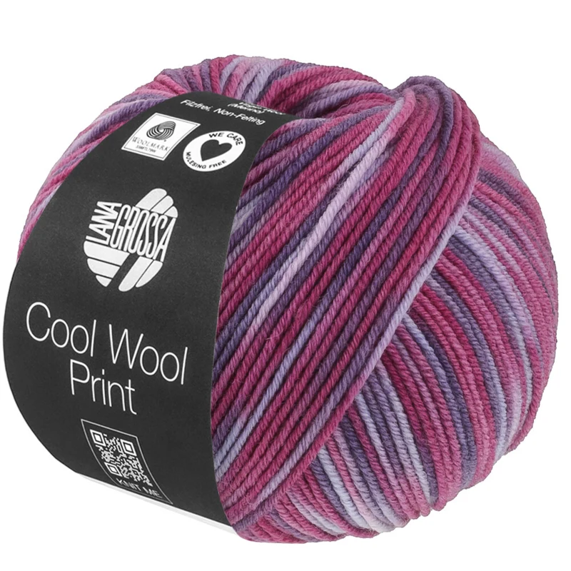 Lana Grossa Cool Wool Print 841 Violetti/Tumma fuksia/Punavioletti