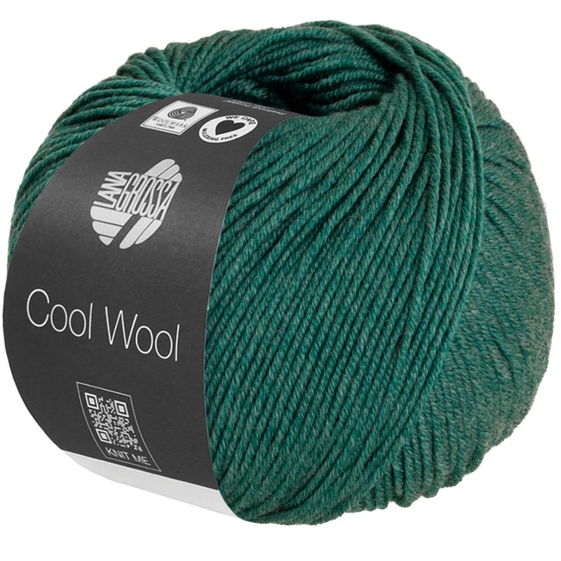 Lana Grossa Cool Wool Mélange 1505 Tummanvihreä meleerattu
