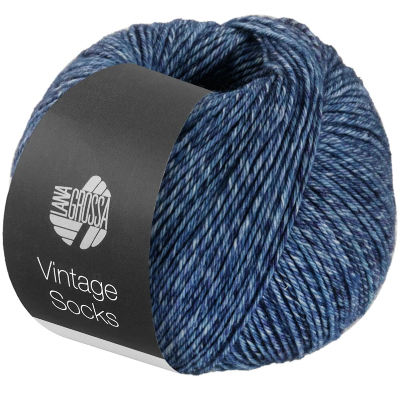 Lana Grossa Vintage Socks 1005 Farkku/harmaansininen/tummansininen meleerattu