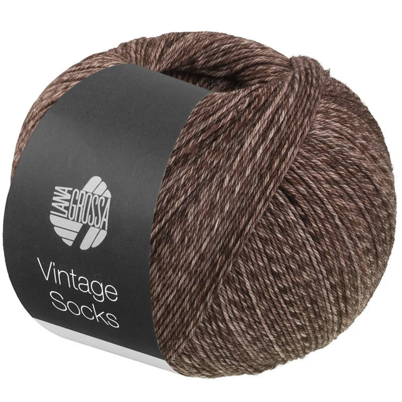 Lana Grossa Vintage Socks 1024 Harmaanruskea/mokka meleerattu