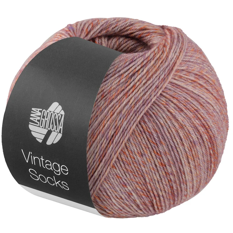 Lana Grossa Vintage Socks 1011 Vaaleanpunainen/liila/aprikoosi/vaaleankeltainenmeleroitu