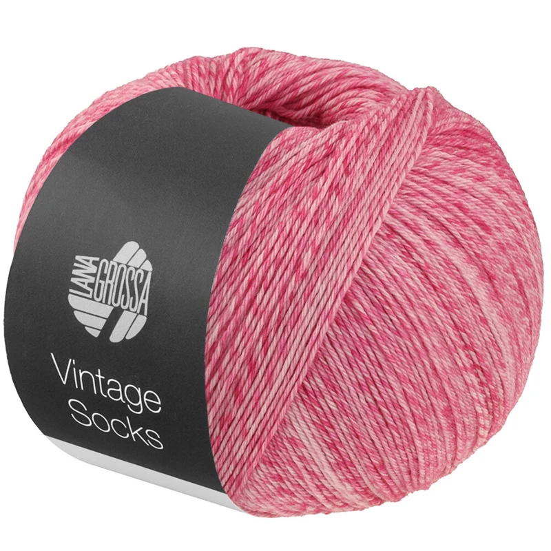 Lana Grossa Vintage Socks 1022 Vaaleanpunainen/pinkki meleerattu