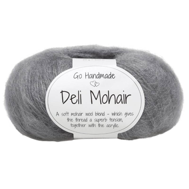 Go Handmade Deli Mohair 90 Vaaleanharmaa